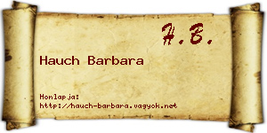 Hauch Barbara névjegykártya